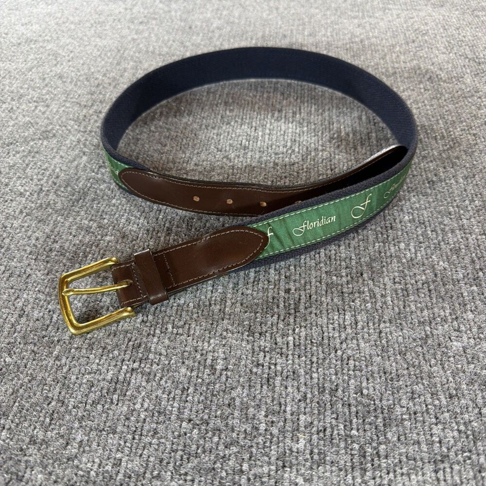Men’s Vineyard Vines Floridian National Golf Club Belt Size 34 Canvas Brass USA